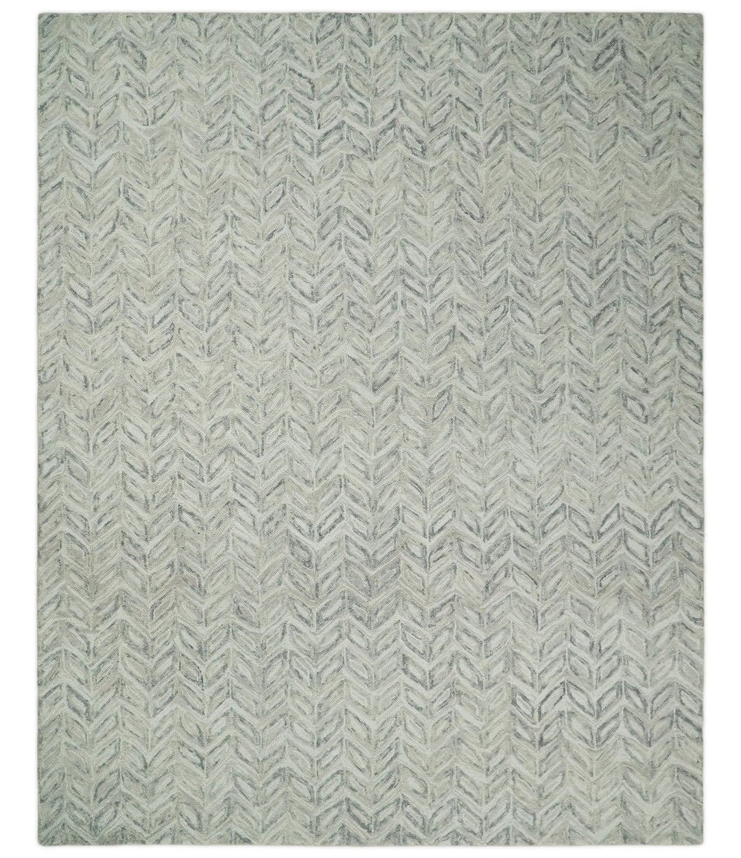 Quick Ship 8x10 Hand Tufted Modern Style Beige And Gray Wool Rug - The Rug Decor