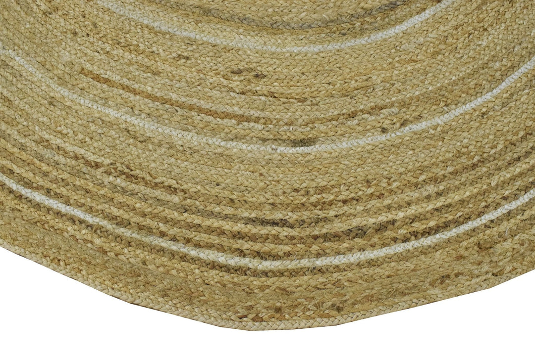 Quick Ship Boho Natural Brown Hand Braided 5x5 Round Jute Rug - The Rug Decor