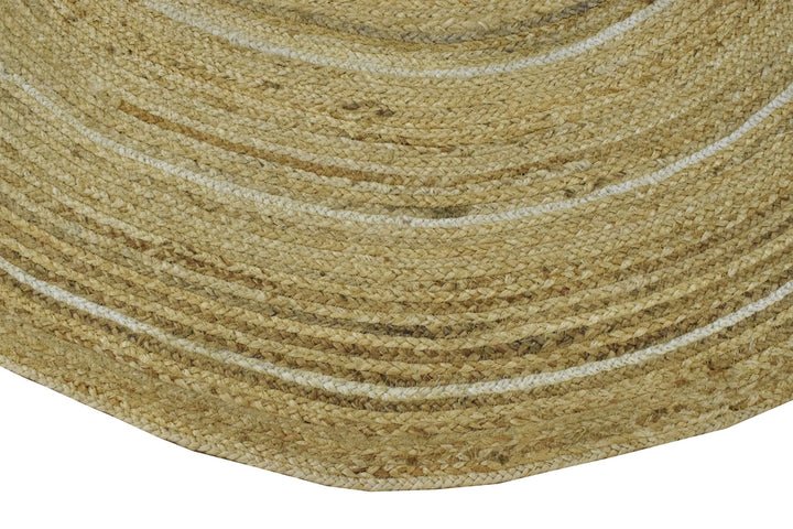 Quick Ship Boho Natural Brown Hand Braided 5x5 Round Jute Rug - The Rug Decor