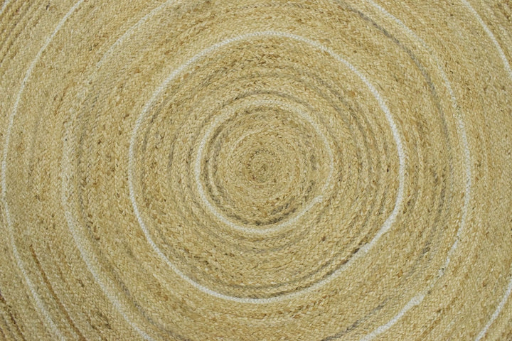 Quick Ship Boho Natural Brown Hand Braided 5x5 Round Jute Rug - The Rug Decor