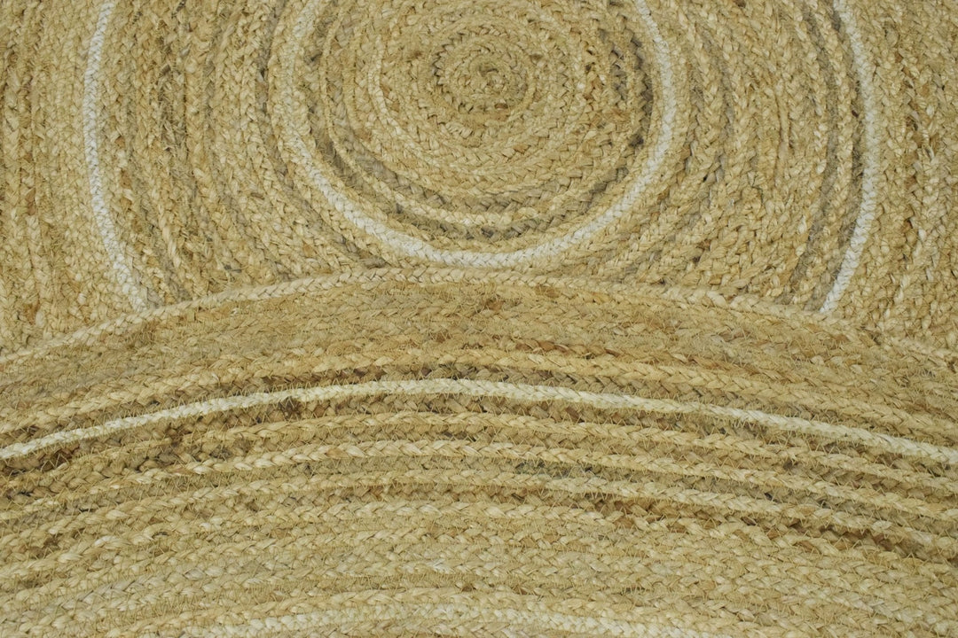 Quick Ship Boho Natural Brown Hand Braided 5x5 Round Jute Rug - The Rug Decor