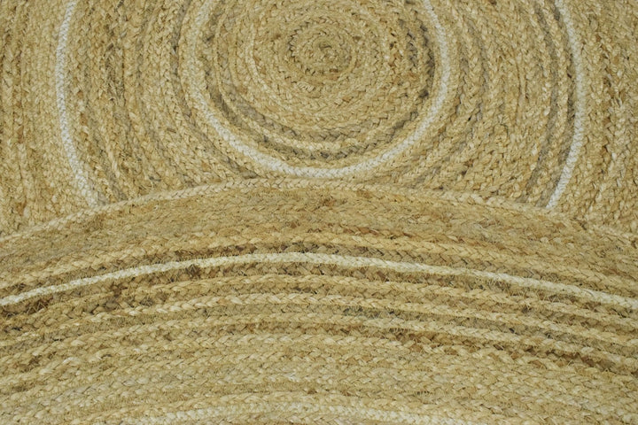 Quick Ship Boho Natural Brown Hand Braided 5x5 Round Jute Rug - The Rug Decor