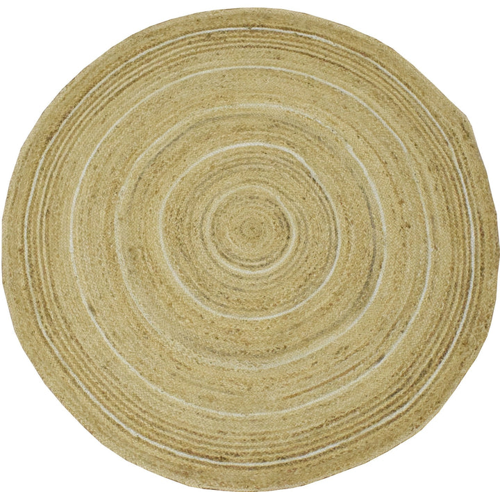 Quick Ship Boho Natural Brown Hand Braided 5x5 Round Jute Rug - The Rug Decor