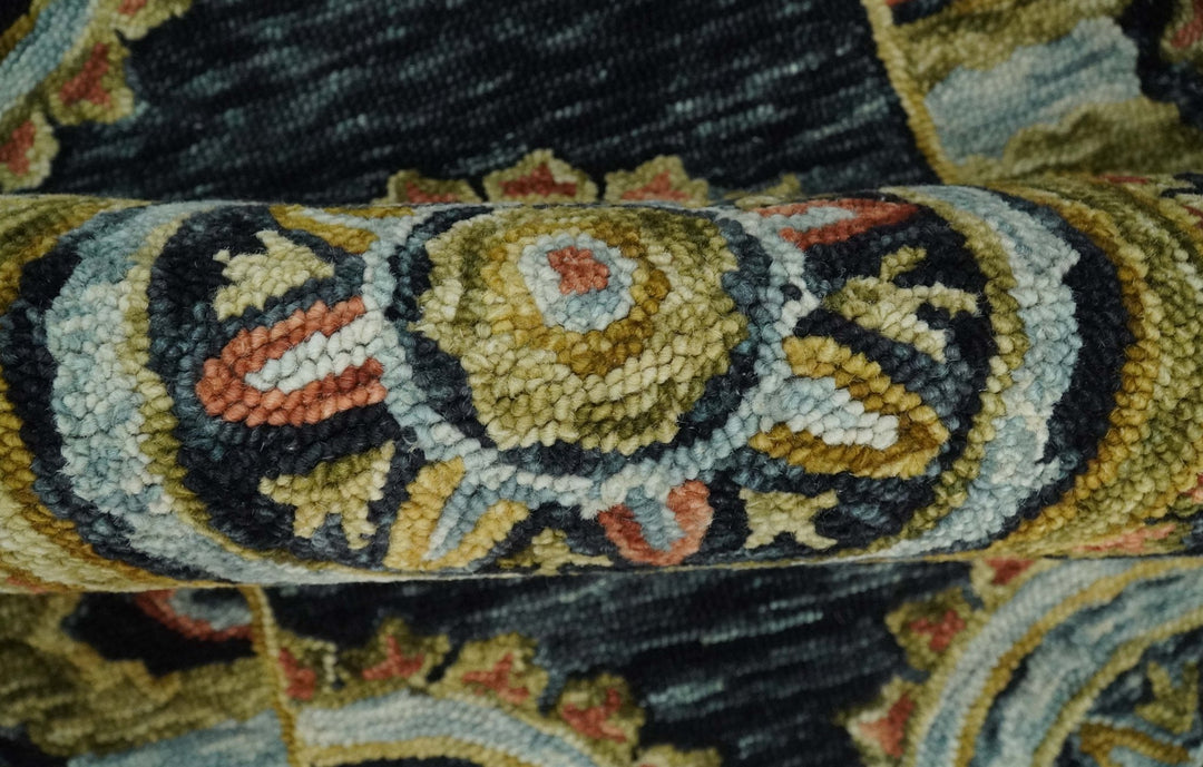 Quick Ship Gold And Black Traditional Design Hand Tufted 3x5 Wool Rug - The Rug Decor