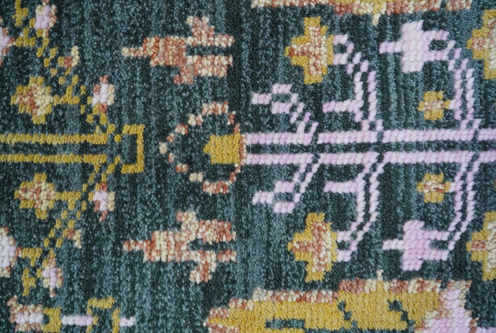 Quick Ship Hand Knotted 2x3 Tree of life Green And Mustard Wool Rug - The Rug Decor