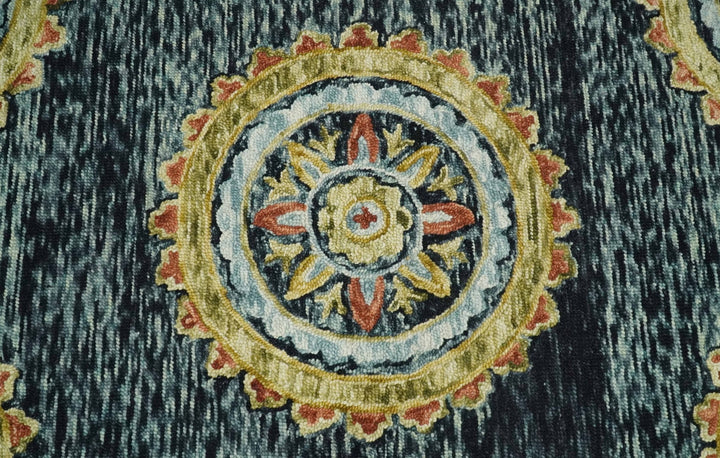 Quick Ship Hand Tufted 5x8 Gold And Black Traditional Design Wool Rug - The Rug Decor