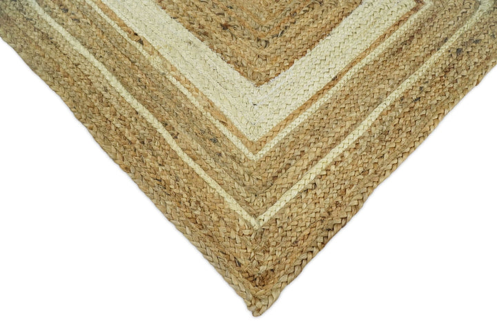 Quick Ship Hand Woven Modern Style Brown And White 2.6x8 Jute Rug - The Rug Decor