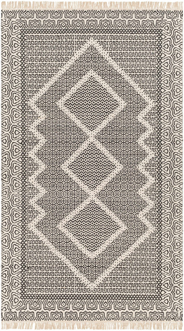Rach Contemporary Black And Ivory Area Rug - The Rug Decor