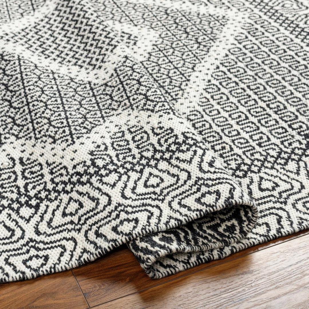 Rach Contemporary Black And Ivory Area Rug - The Rug Decor
