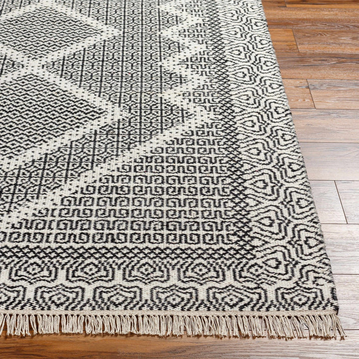 Rach Contemporary Black And Ivory Area Rug - The Rug Decor