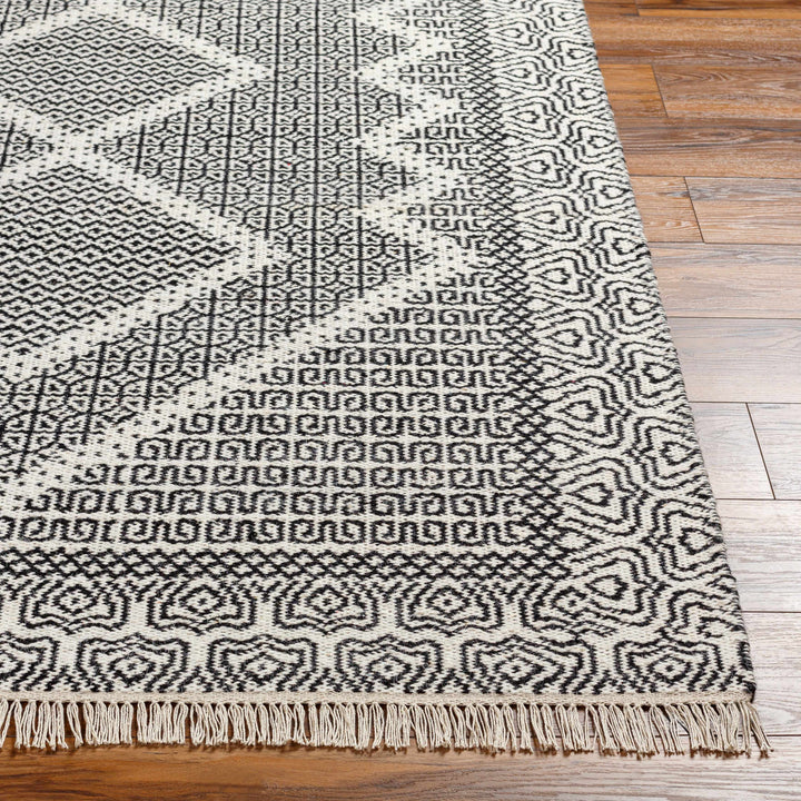 Rach Contemporary Black And Ivory Area Rug