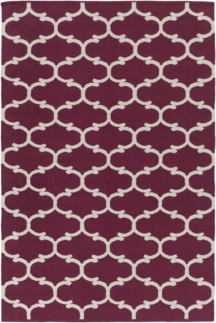 Racine Contemporary Geometrical Purple Hand Woven Area Carpet
