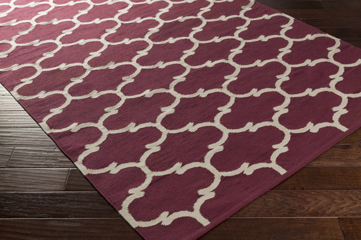 Racine Contemporary Geometrical Purple Hand Woven Area Carpet