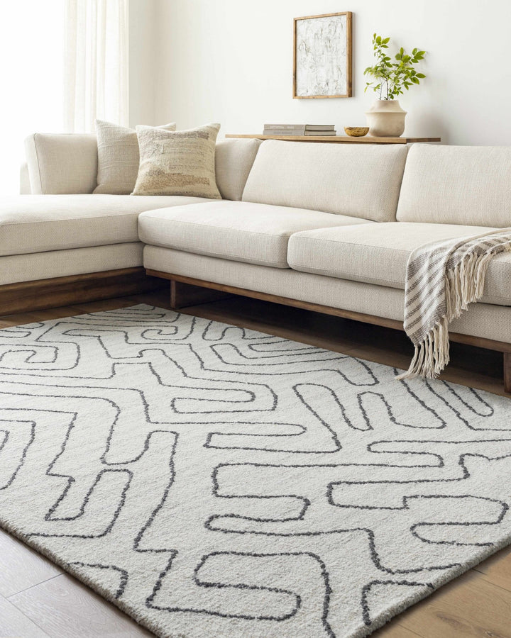 Raffi Ivory Contemporary and Tufted Wool Area Rug - The Rug Decor