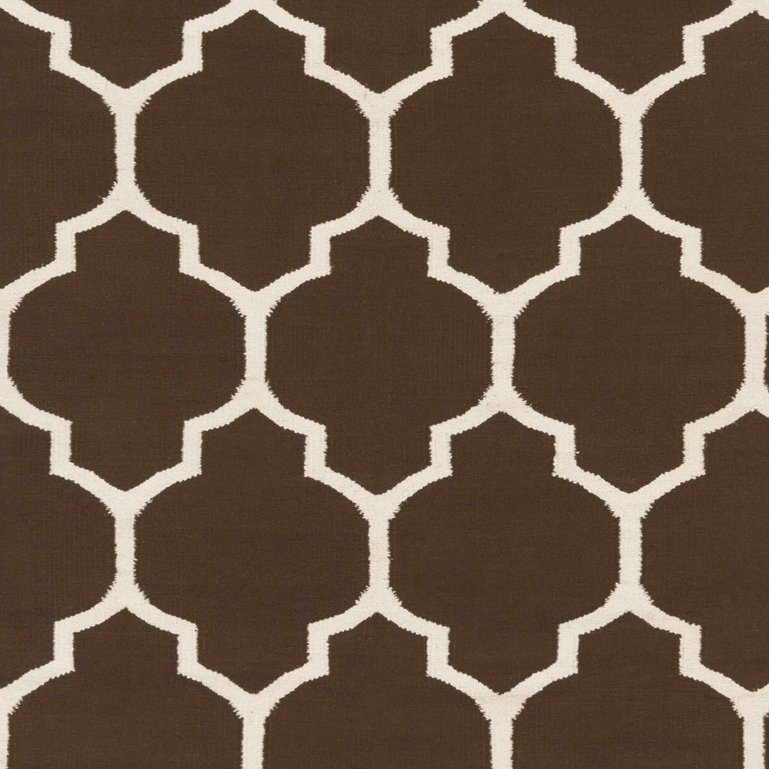 Ragan Geometrical Brown And Ivory Cotton Rug - The Rug Decor
