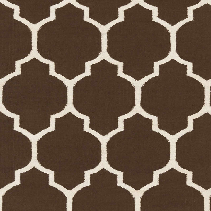 Ragan Geometrical Brown And Ivory Cotton Rug - The Rug Decor