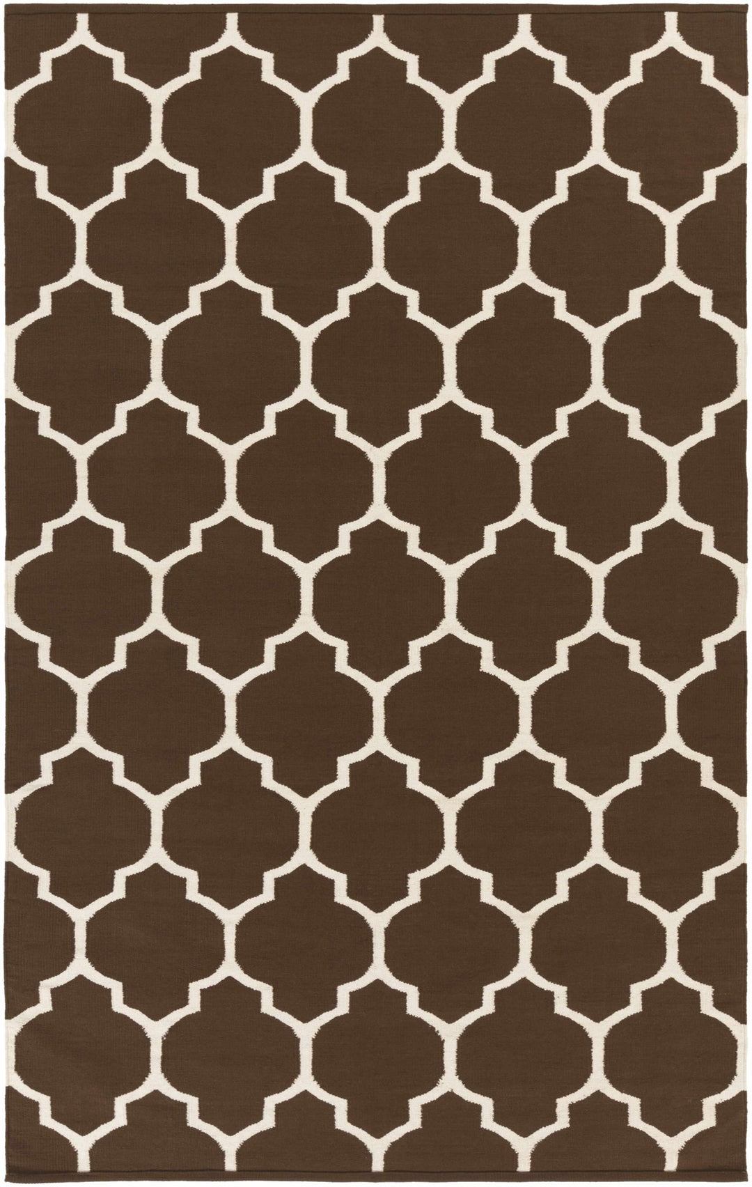 Ragan Geometrical Brown And Ivory Cotton Rug - The Rug Decor