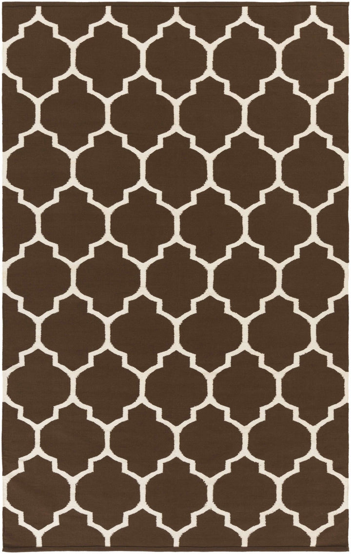 Ragan Geometrical Brown And Ivory Cotton Rug - The Rug Decor