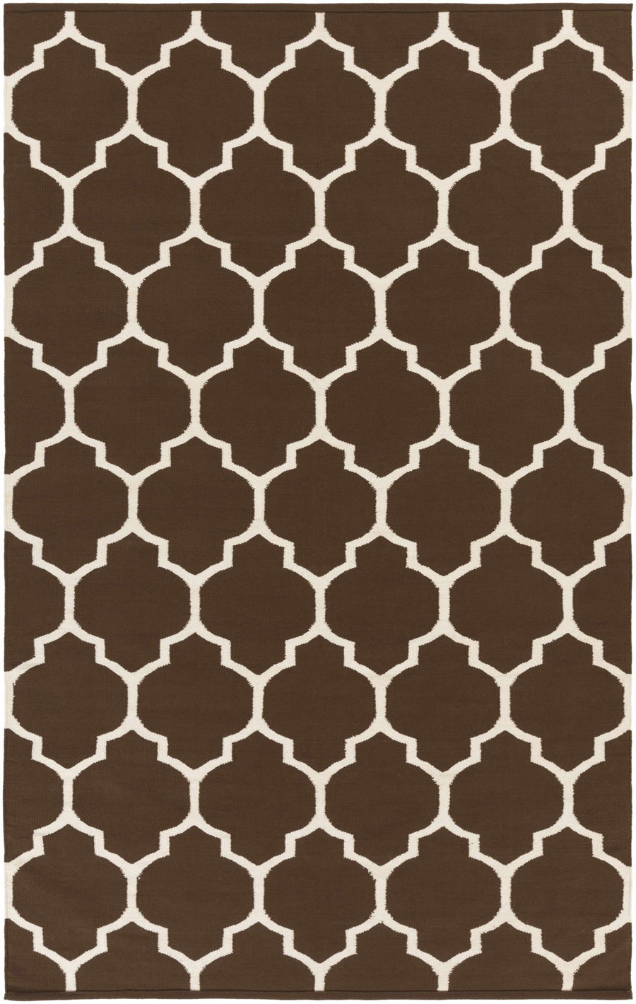 Ragan Geometrical Brown And Ivory Cotton Rug - The Rug Decor