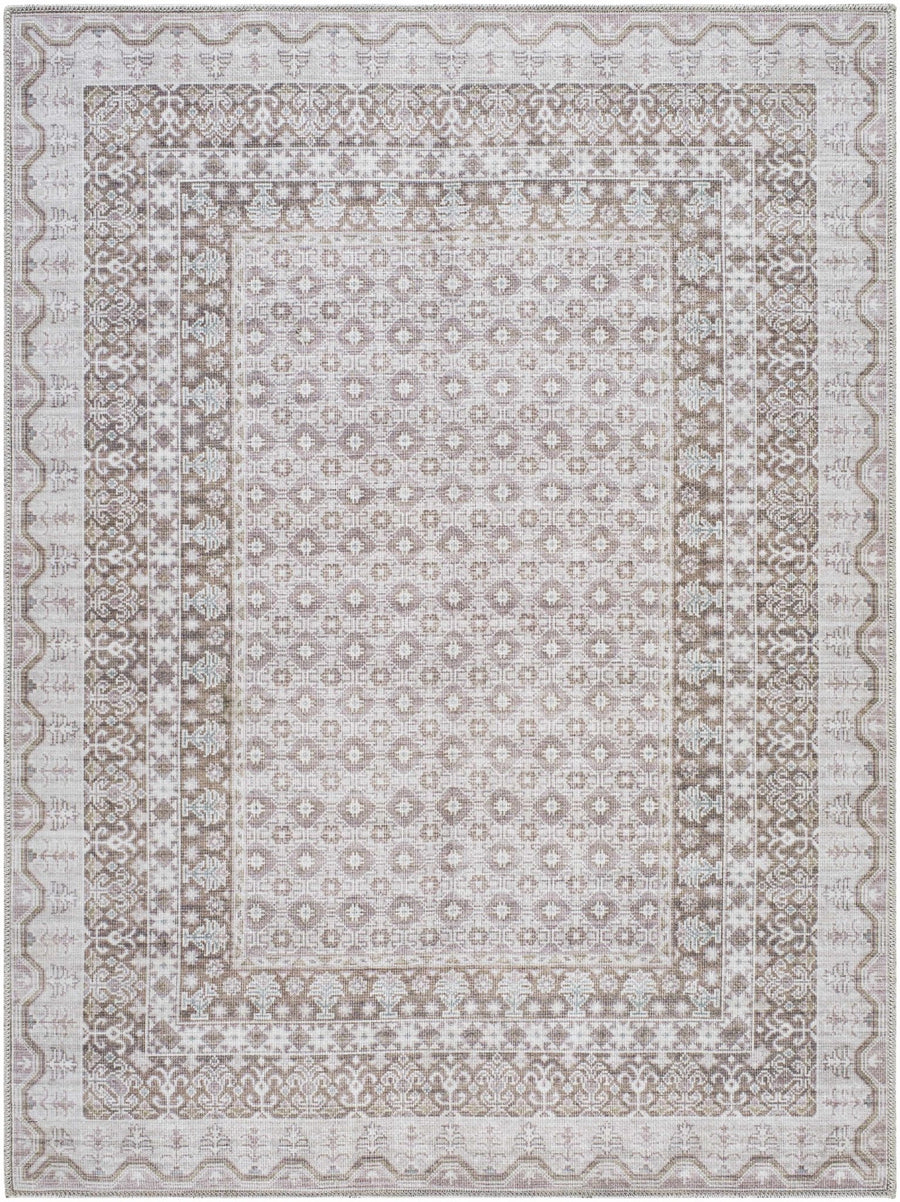 Rainier Traditional Brown And Gray Washable Rug - The Rug Decor