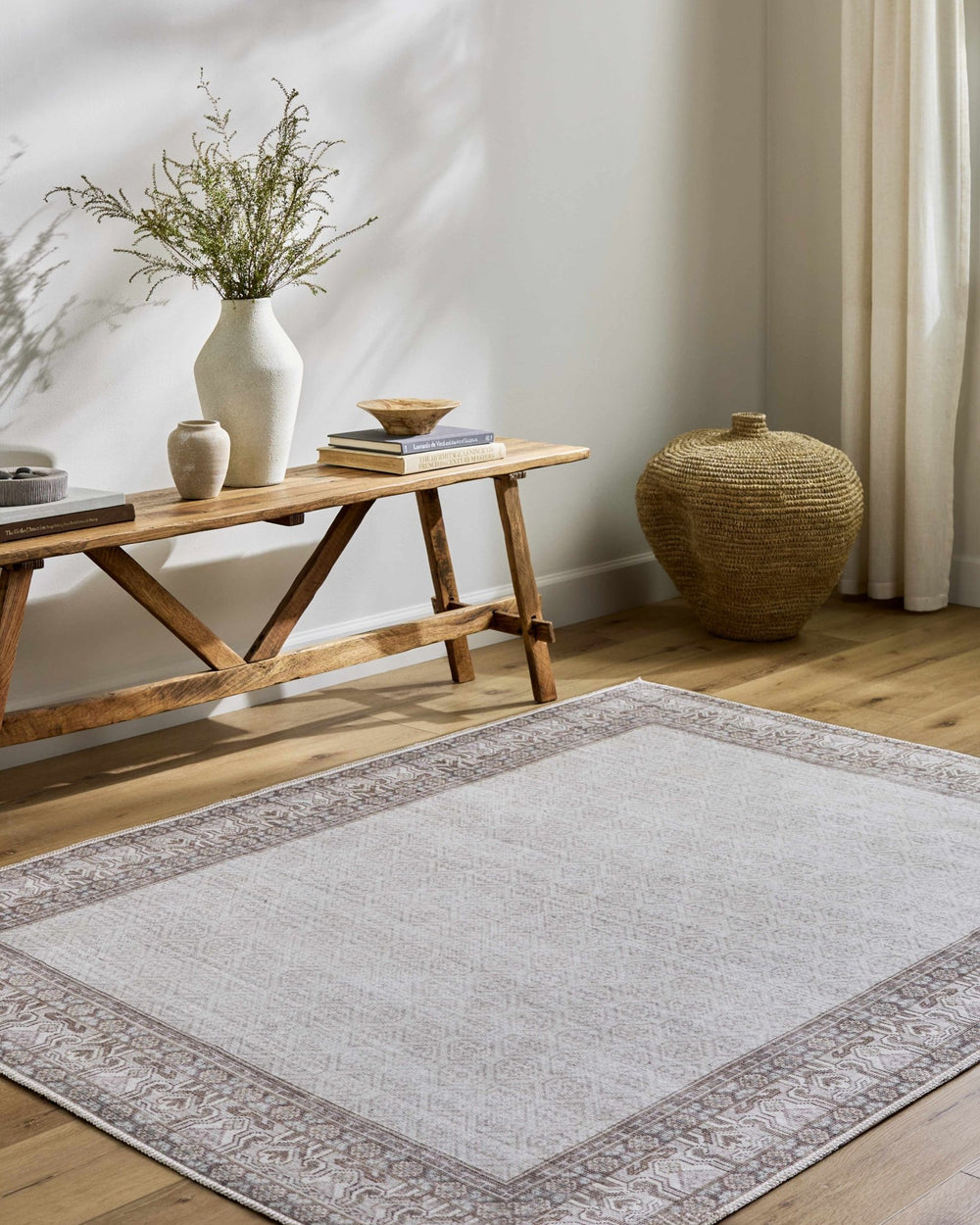Rainier Traditional Ivory And Brown Rug - The Rug Decor