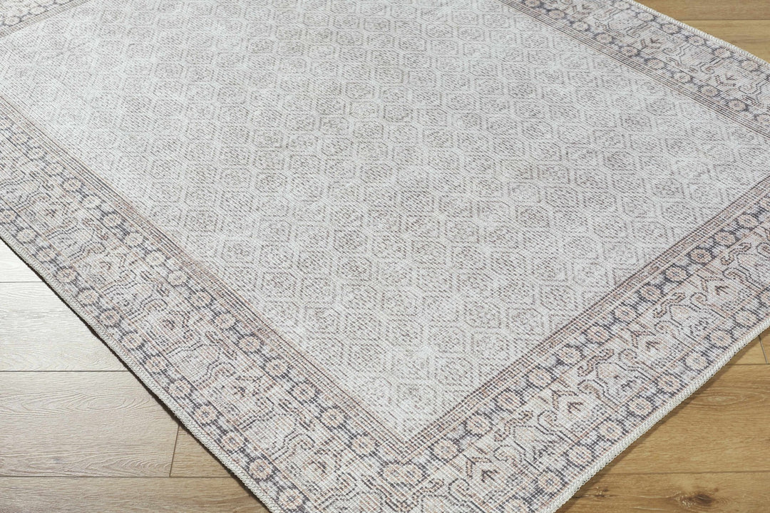 Rainier Traditional Style Beige Washable Rug - The Rug Decor
