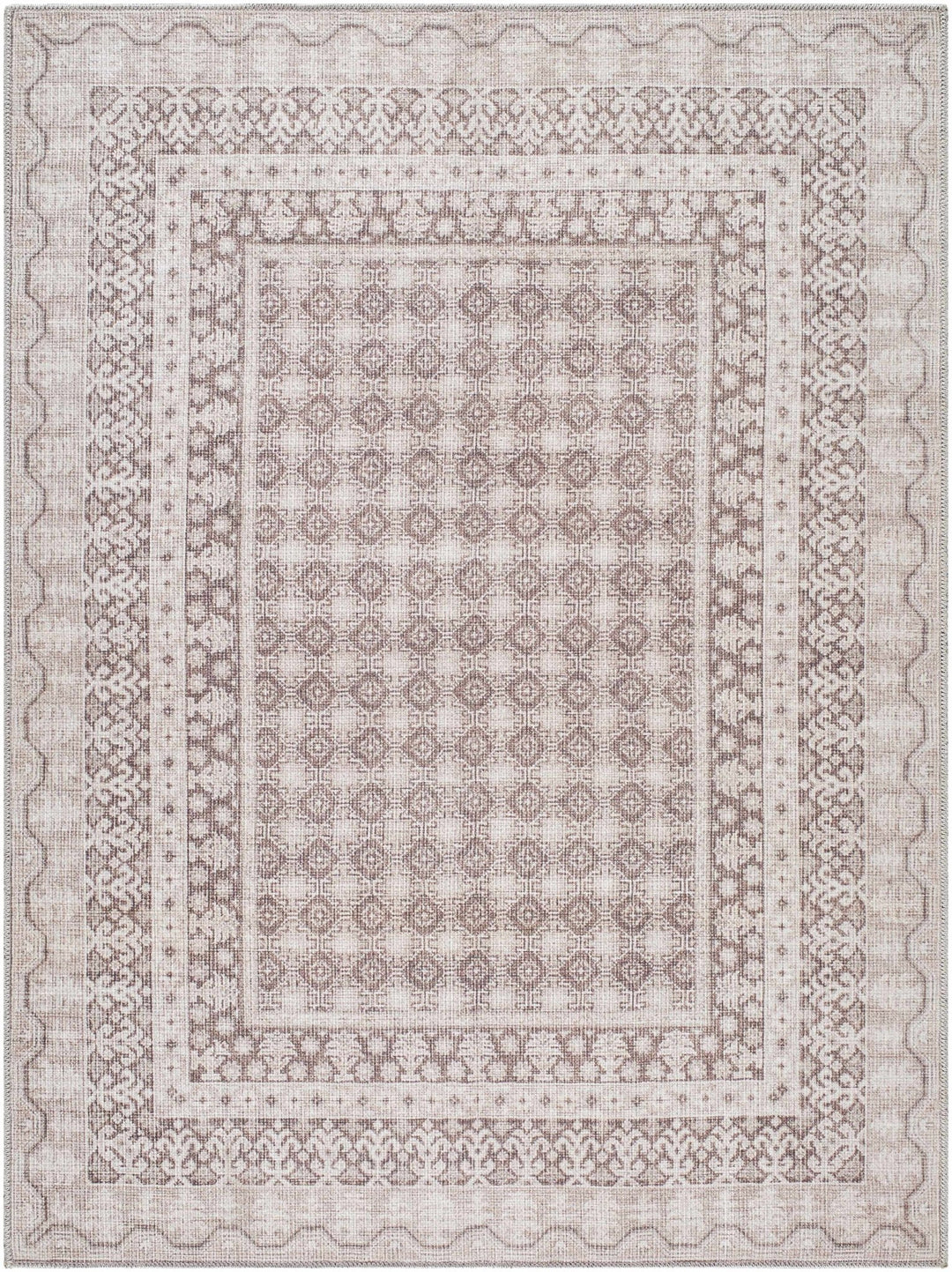 Rainier Traditional Style Brown Washable Rug - The Rug Decor