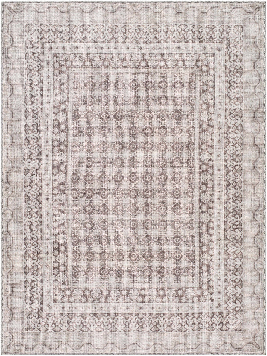 Rainier Traditional Style Brown Washable Rug - The Rug Decor