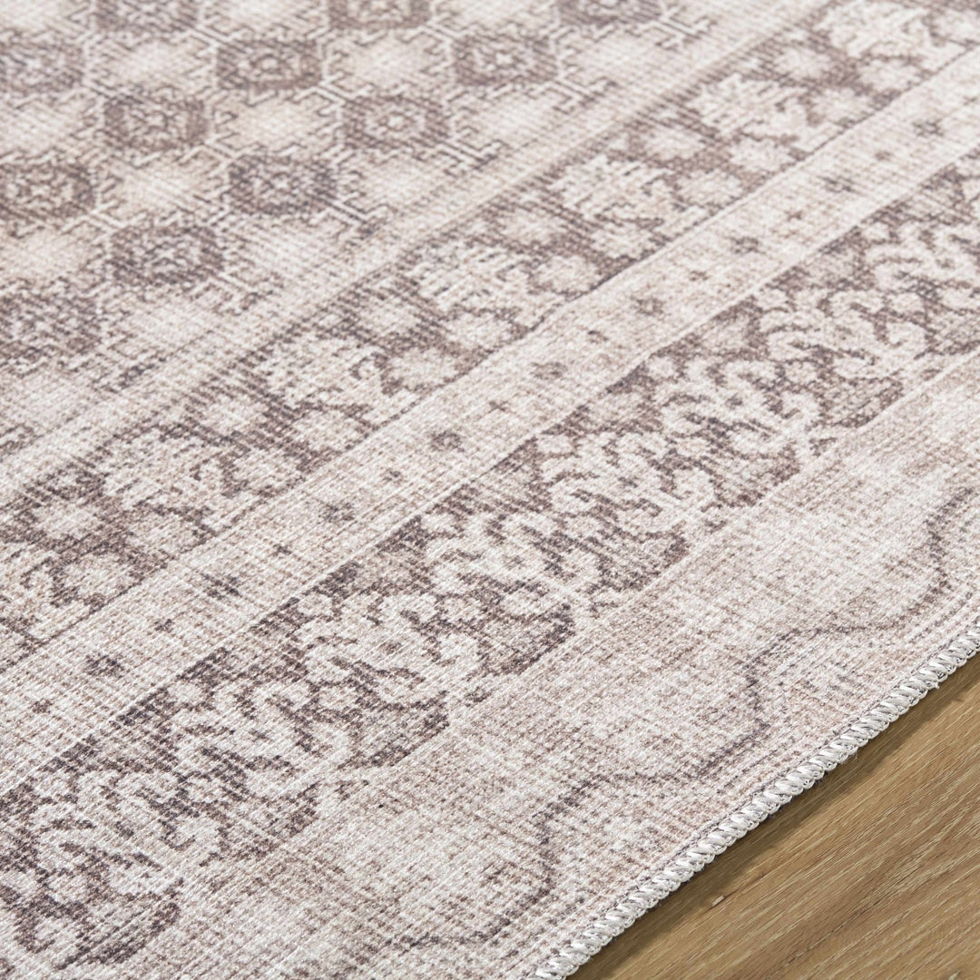 Rainier Traditional Style Brown Washable Rug - The Rug Decor