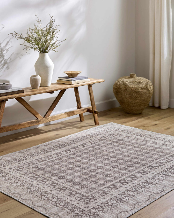 Rainier Traditional Style Brown Washable Rug - The Rug Decor
