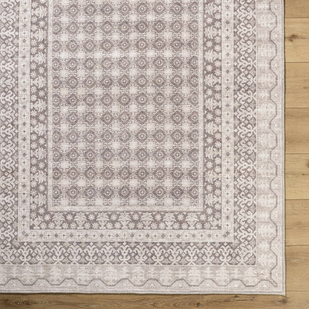 Rainier Traditional Style Brown Washable Rug - The Rug Decor