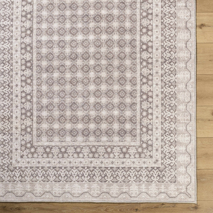 Rainier Traditional Style Brown Washable Rug - The Rug Decor