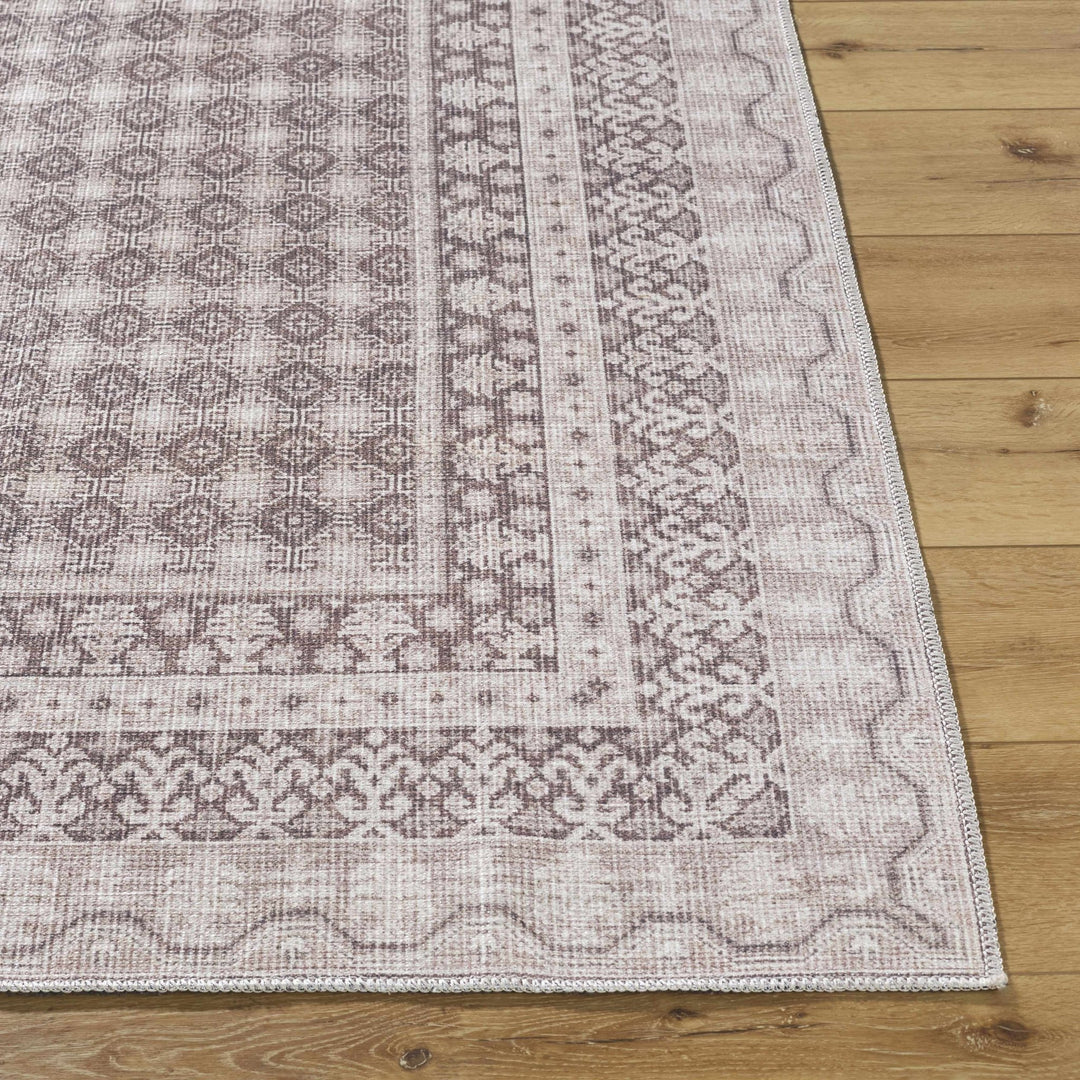 Rainier Traditional Style Brown Washable Rug - The Rug Decor