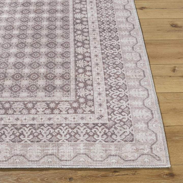 Rainier Traditional Style Brown Washable Rug - The Rug Decor
