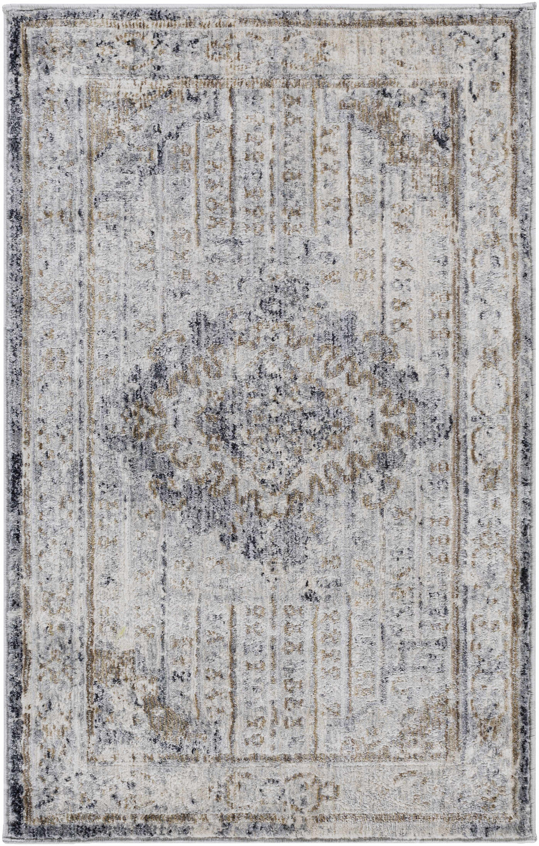 Randalia Traditional Style Gray And Blue Area Rug