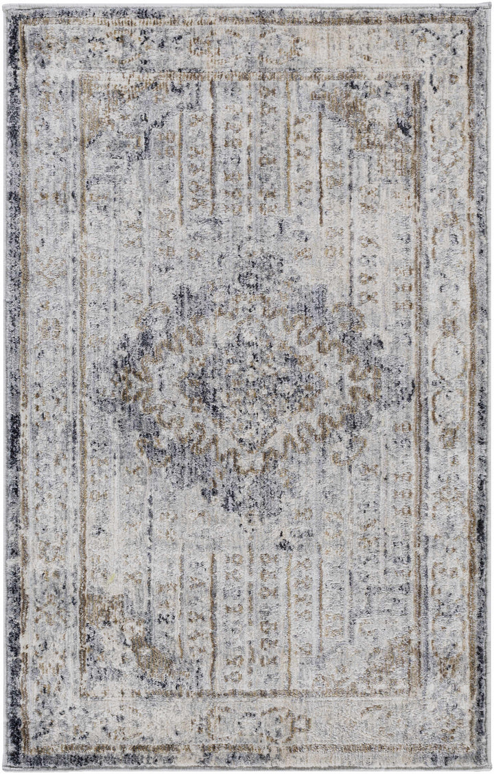 Randalia Traditional Style Gray And Blue Area Rug