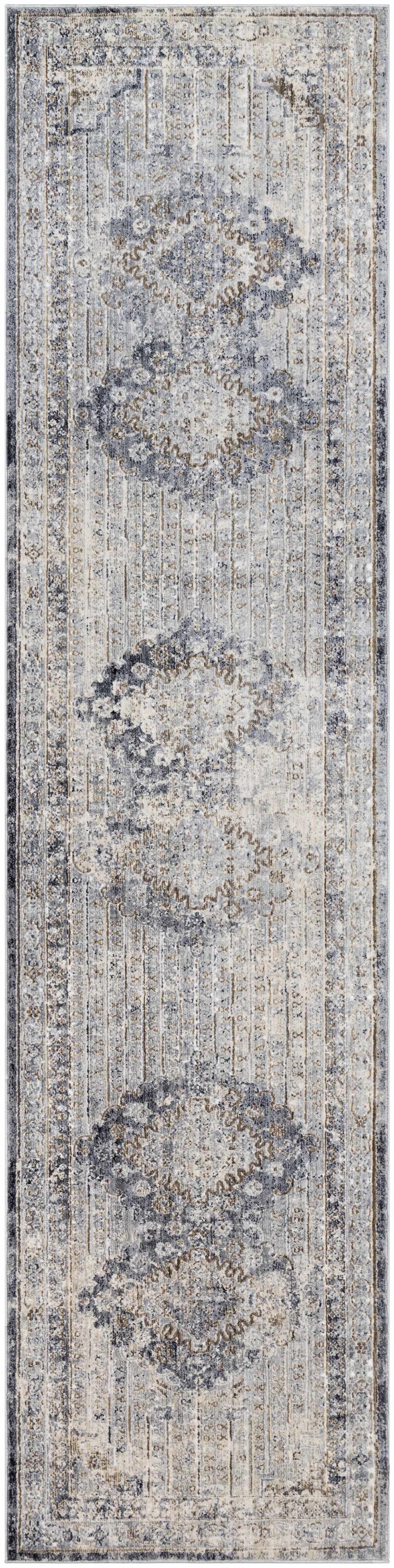 Randalia Traditional Style Gray And Blue Area Rug