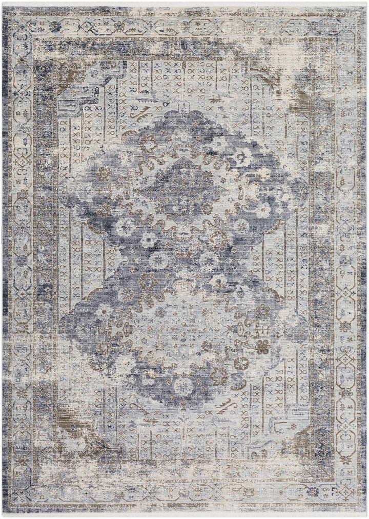 Randalia Traditional Style Gray And Blue Area Rug