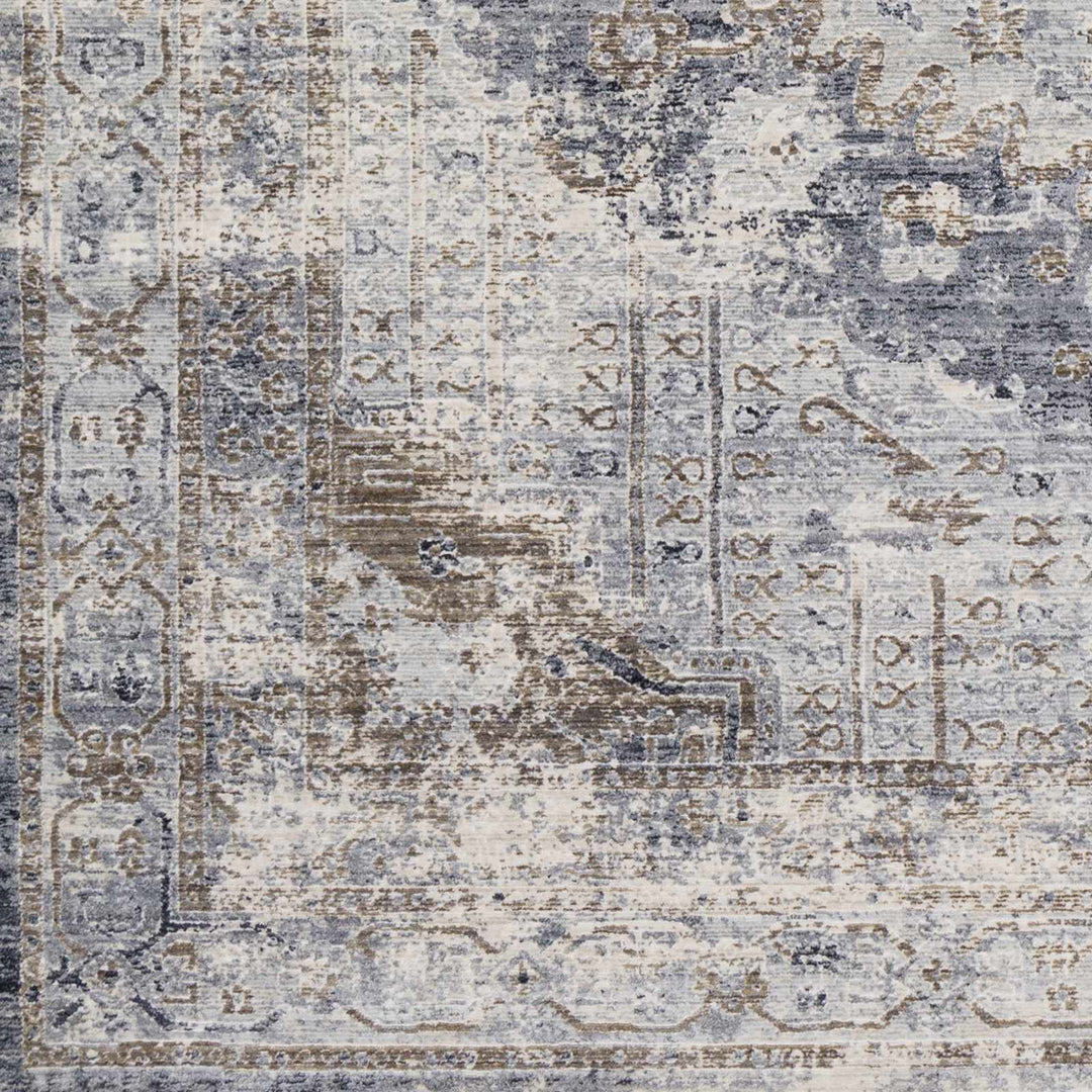 Randalia Traditional Style Gray And Blue Area Rug