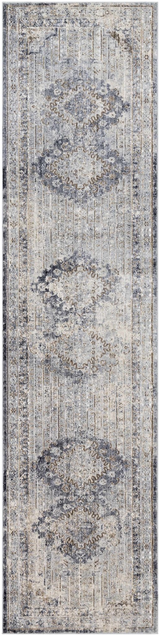 Randalia Traditional Style Gray And Blue Area Rug - The Rug Decor