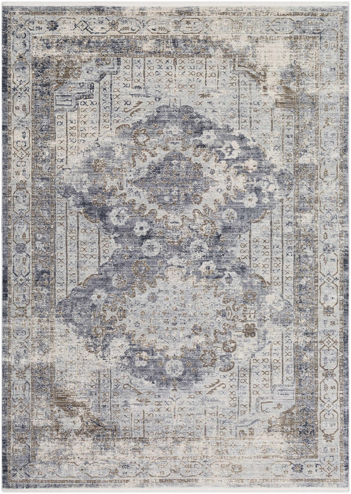 Randalia Traditional Style Gray And Blue Area Rug - The Rug Decor