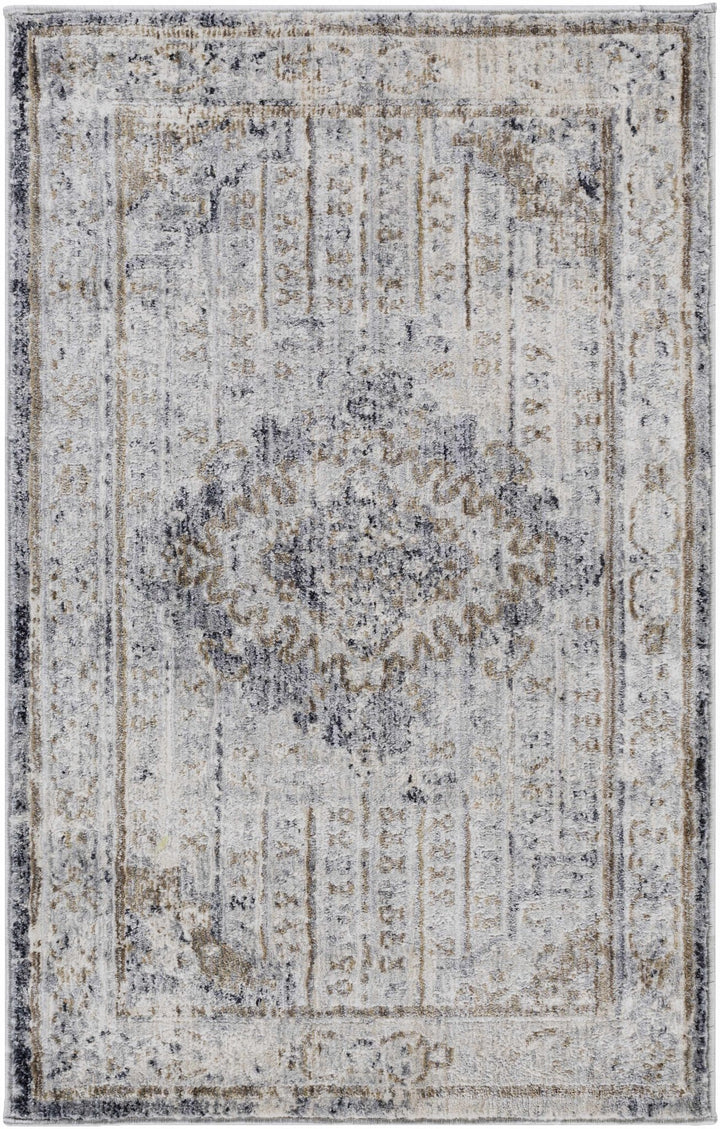 Randalia Traditional Style Gray And Blue Area Rug - The Rug Decor