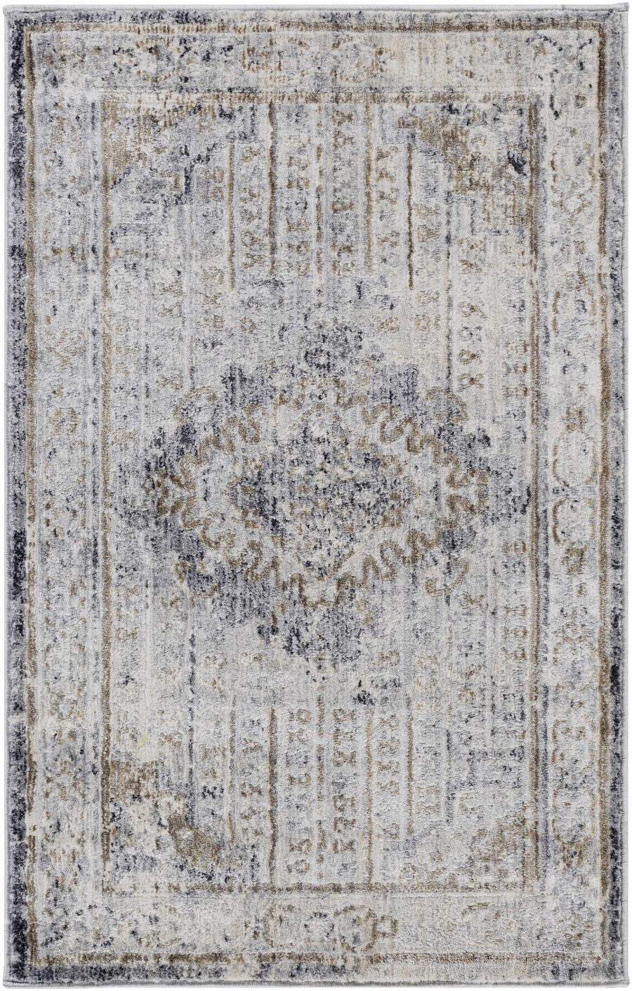 Randalia Traditional Style Gray And Blue Area Rug - The Rug Decor