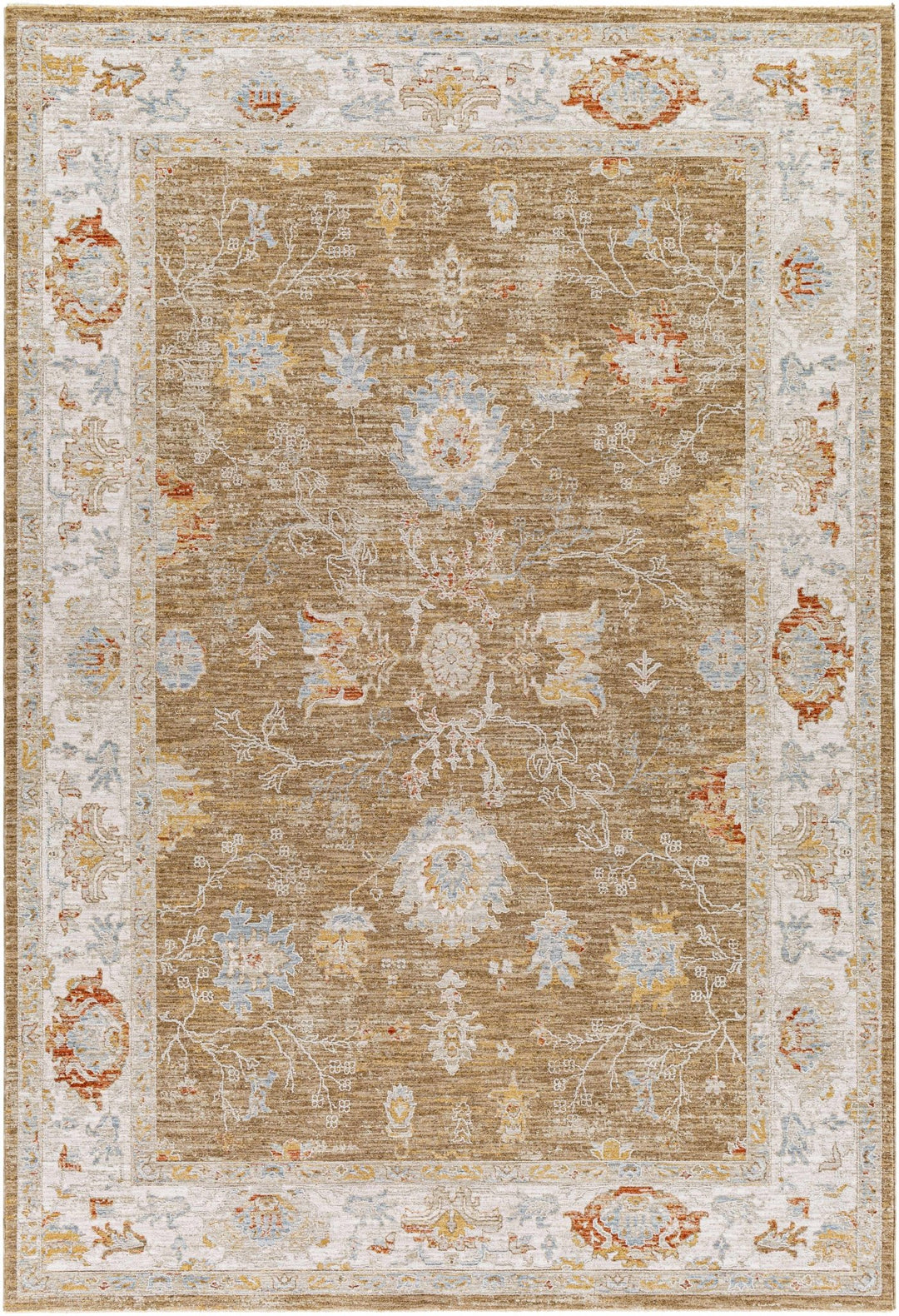 Rangeville Traditional Oushak Design Ivory And Brown Area Rug - The Rug Decor