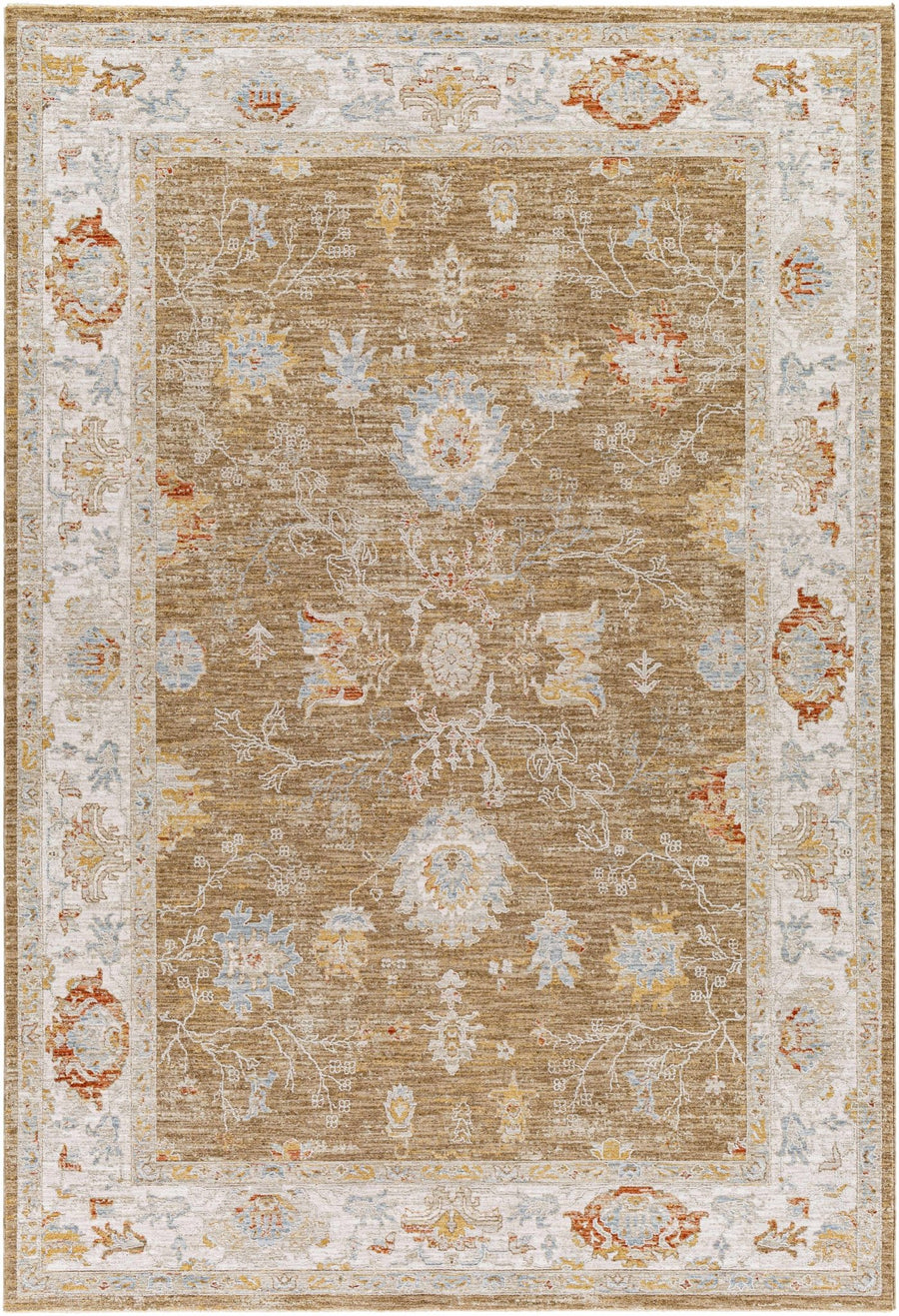 Rangeville Traditional Oushak Design Ivory And Brown Area Rug - The Rug Decor