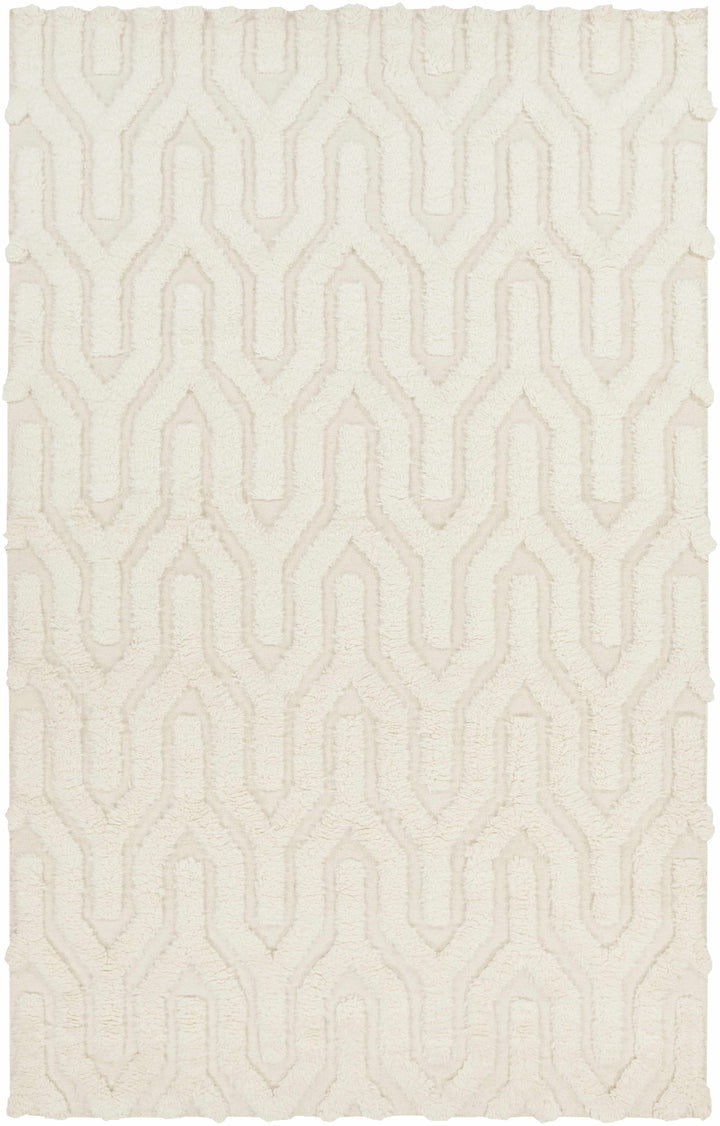 Ransom Contemporary Style Ivory Hand Woven Wool Area Rug