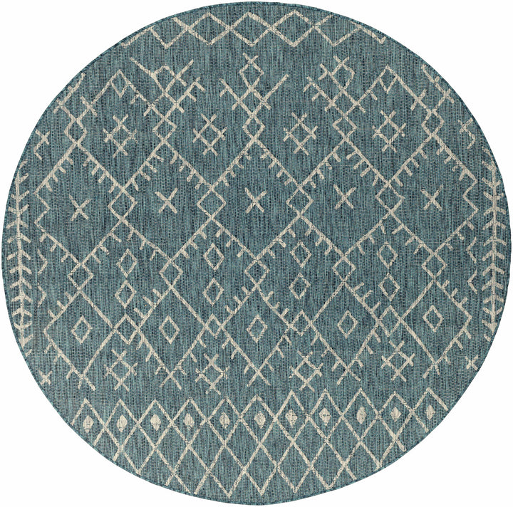 Rapelje Teal And Beige Modern Style Outdoor Area Rug