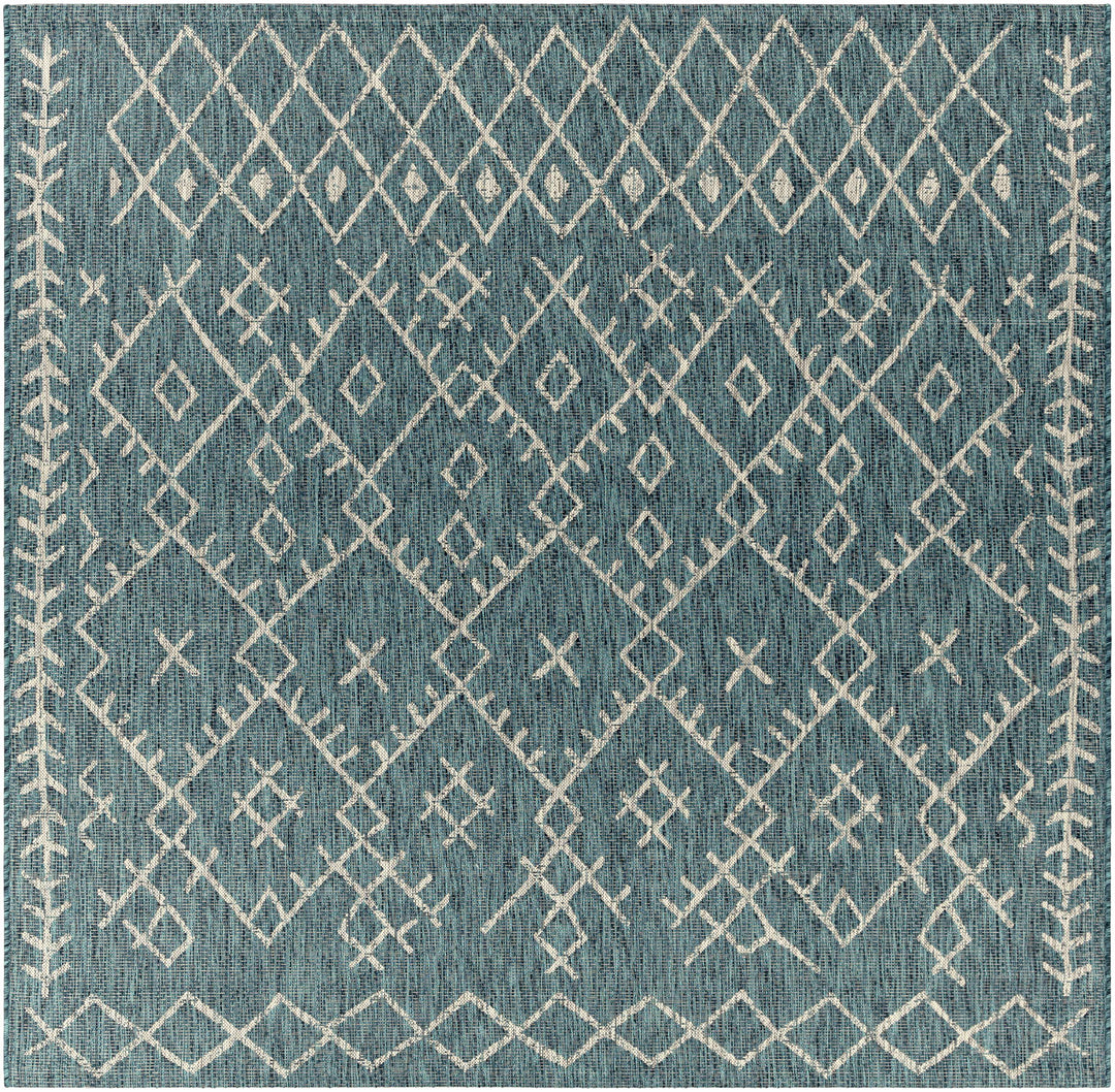 Rapelje Teal And Beige Modern Style Outdoor Area Rug