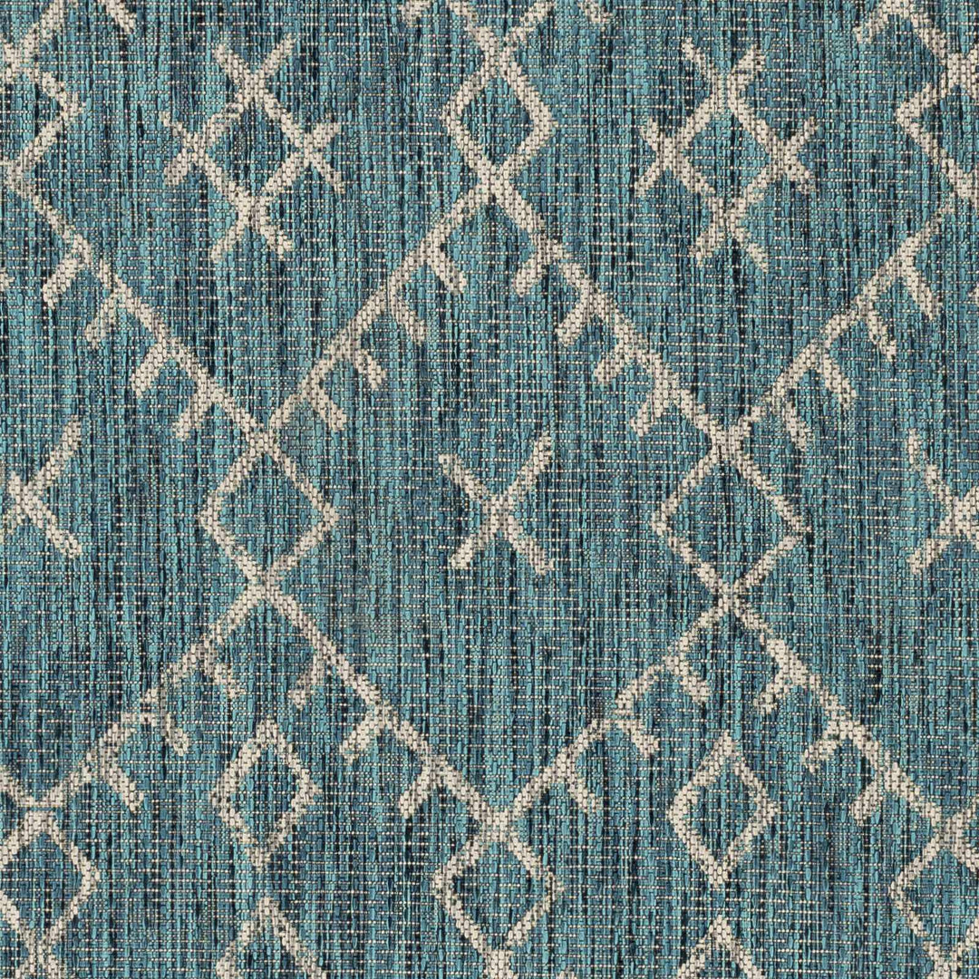 Rapelje Teal And Beige Modern Style Outdoor Area Rug