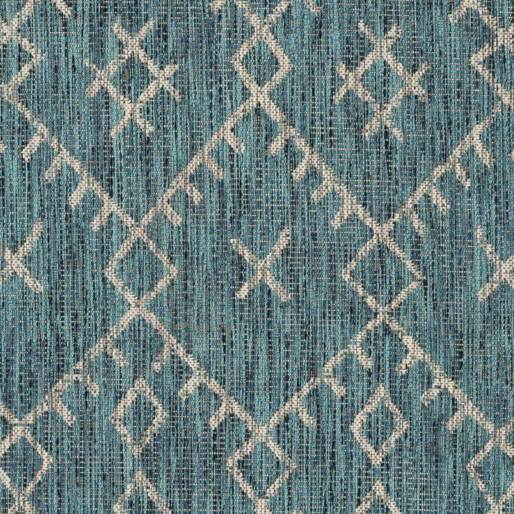 Rapelje Teal And Beige Modern Style Outdoor Area Rug